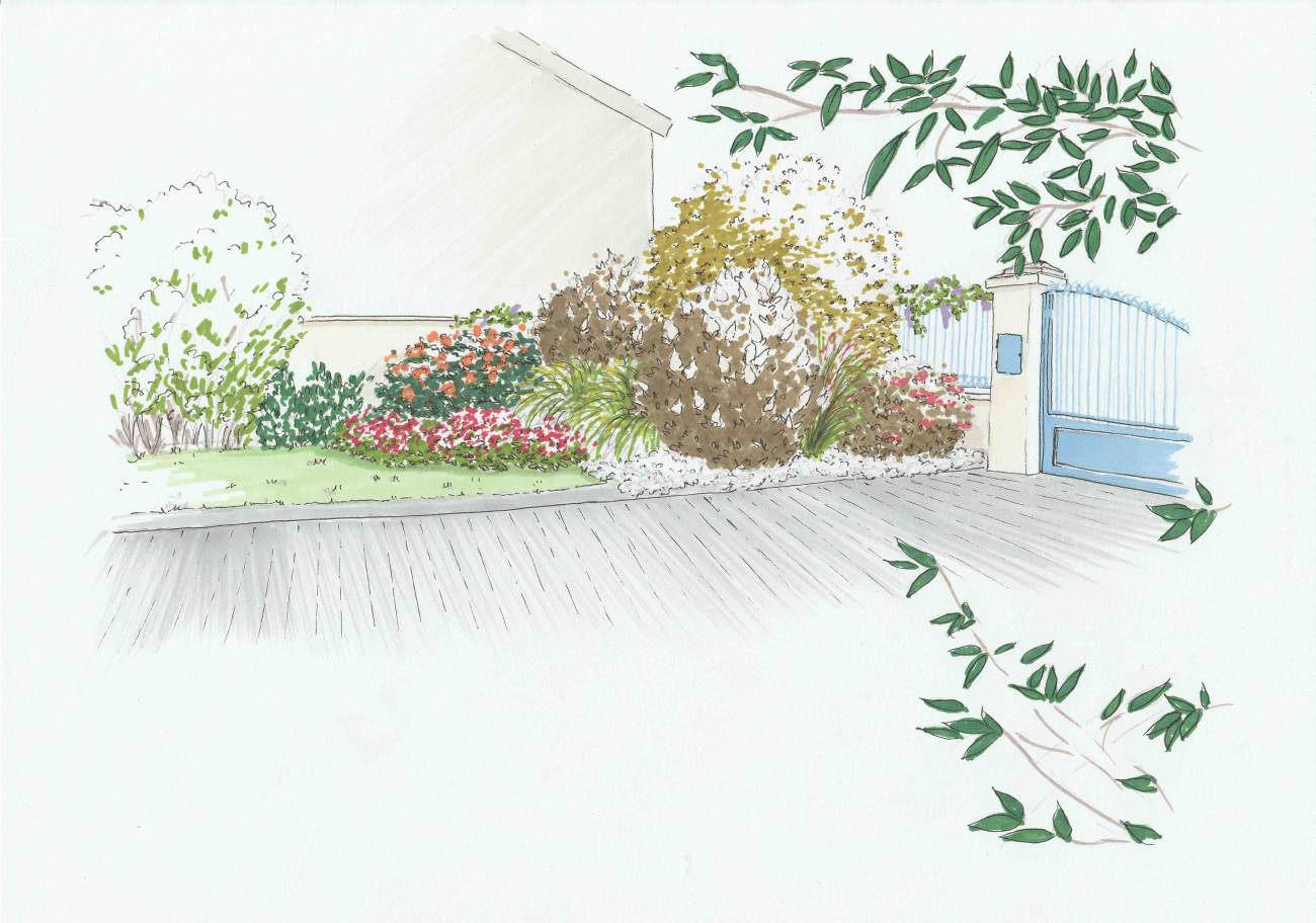 MASSIF ENTRÉE | Au Jardin de la Coline Conception Ludres 38
