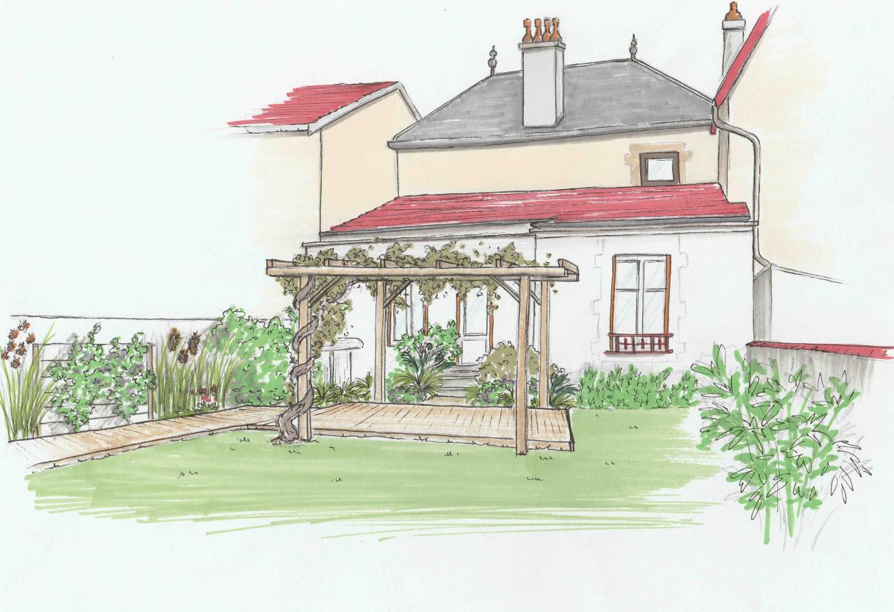 PROJET TERRASSE ET PERGOLAS | Au Jardin de la Coline Conception Vittel 22