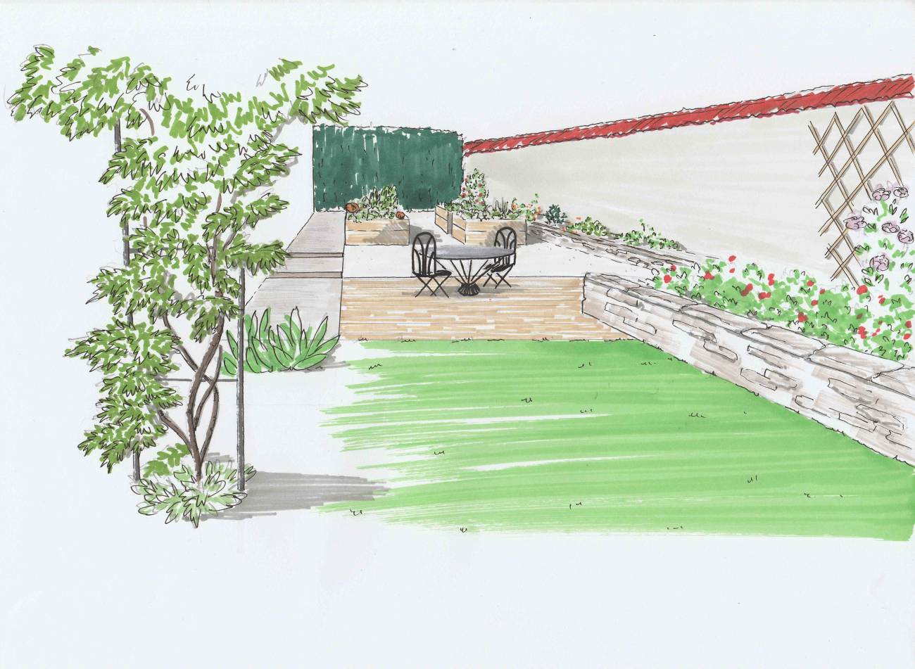 TERRASSE | Au Jardin de la Coline Conception Chantraine 40