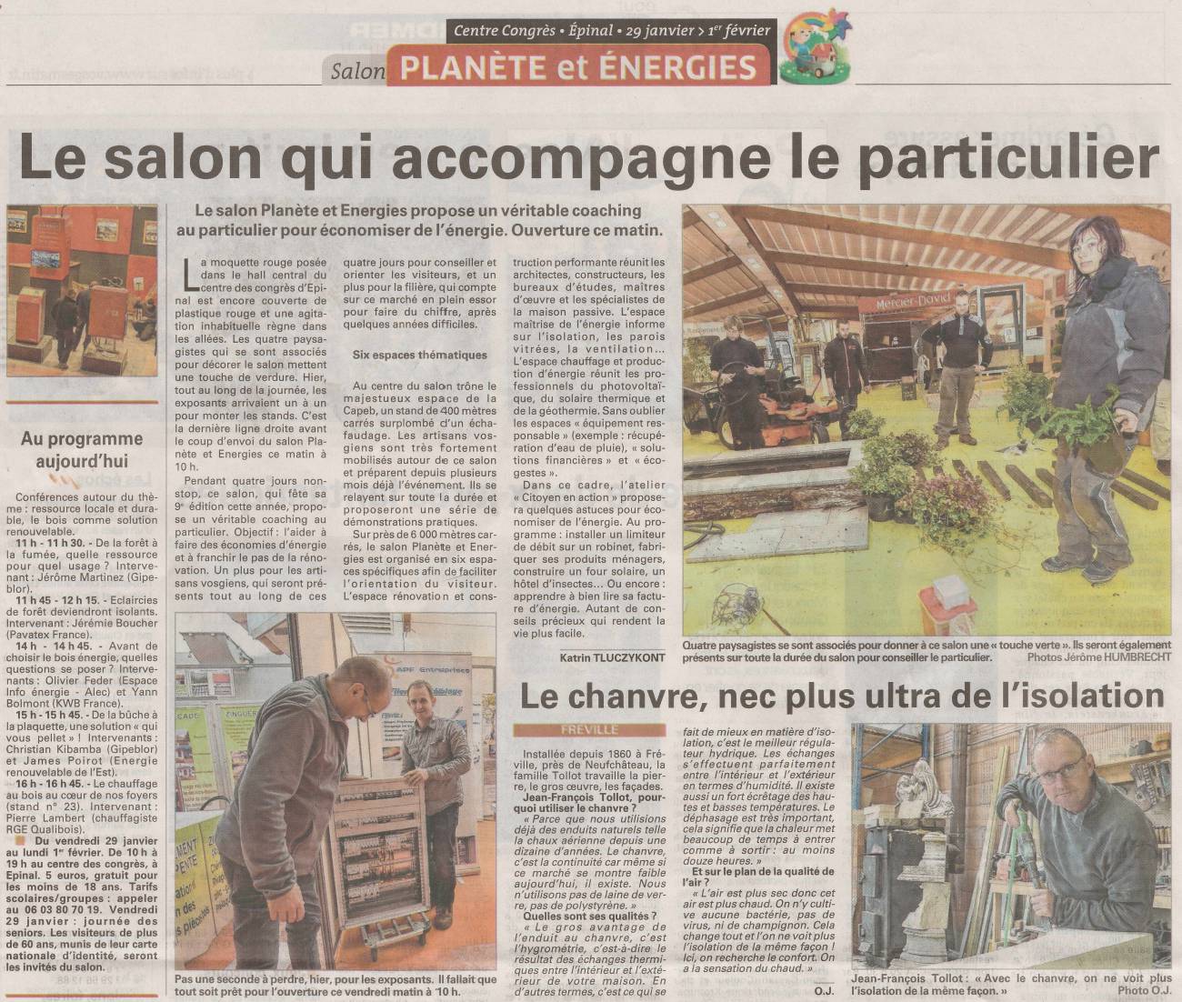 ARTICLEVOSGESMATINSALON PLANETEENERGIE2016 | Au Jardin de la Coline Manifestations commerciales Mirecourt 24